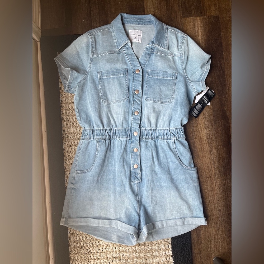 NWT denim shorts romper